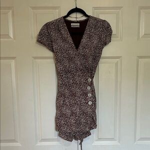 Urban Outfitters Brown and White Patterned Mini Dress
